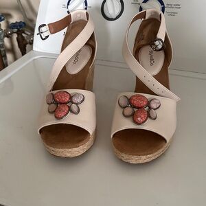 Style & Co. Cream Wedges with Pink Accents